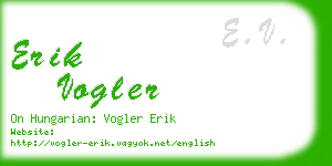 erik vogler business card